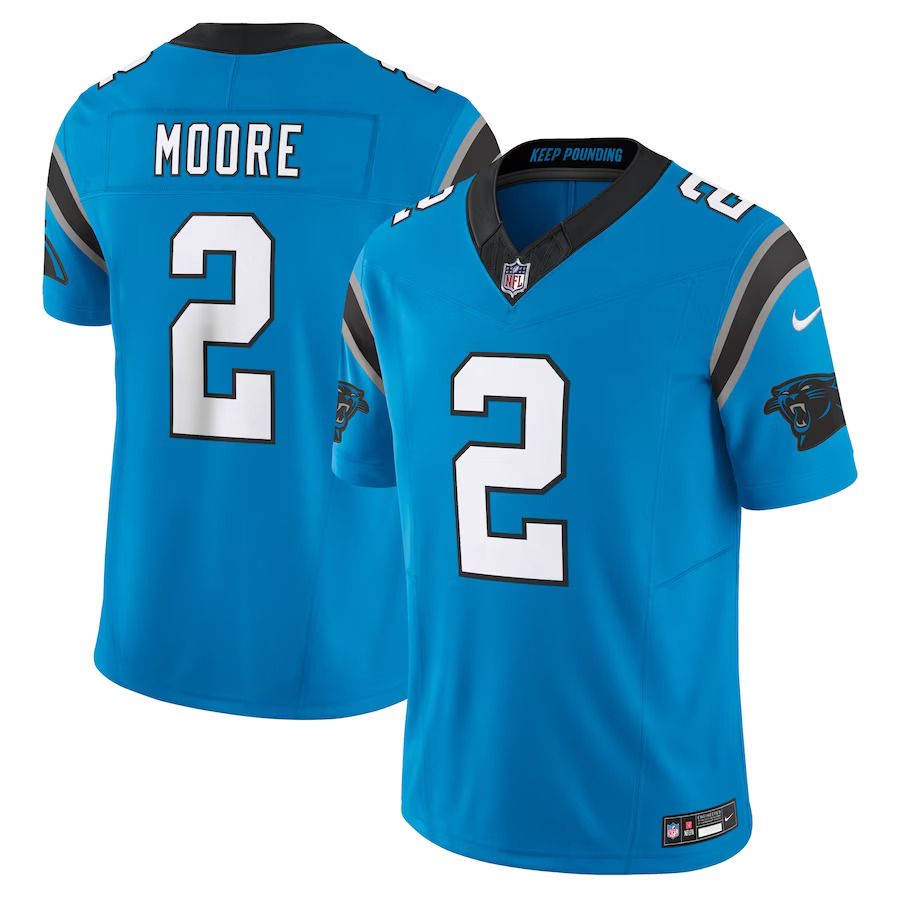 Men Carolina Panthers 2 D.J. Moore Nike Blue Vapor F.U.S.E. Limited NFL Jersey